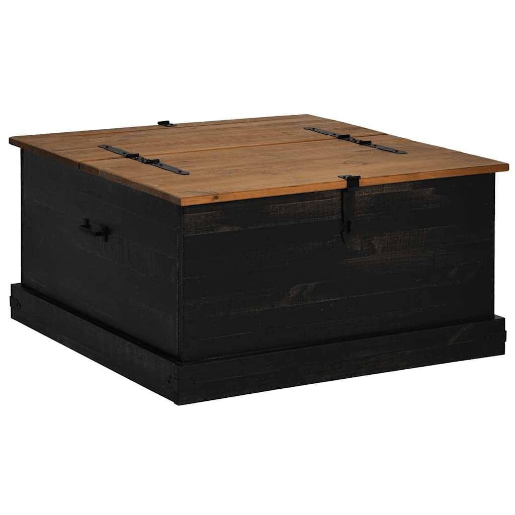 vidaXL Truhe HALDEN Schwarz 91x91x47 cm Massivholz Kiefer