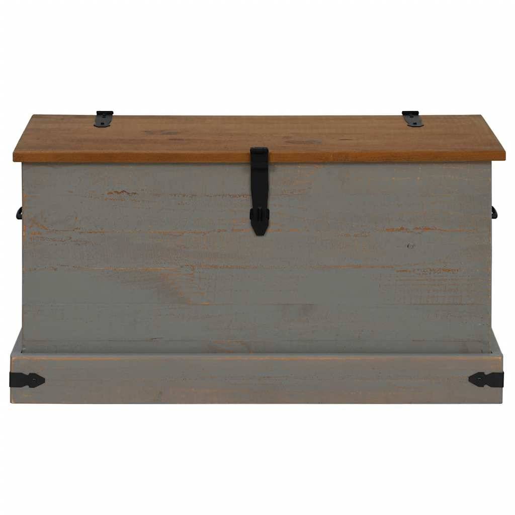 vidaXL Truhe HALDEN Grau 91x48x47 cm Massivholz Kiefer