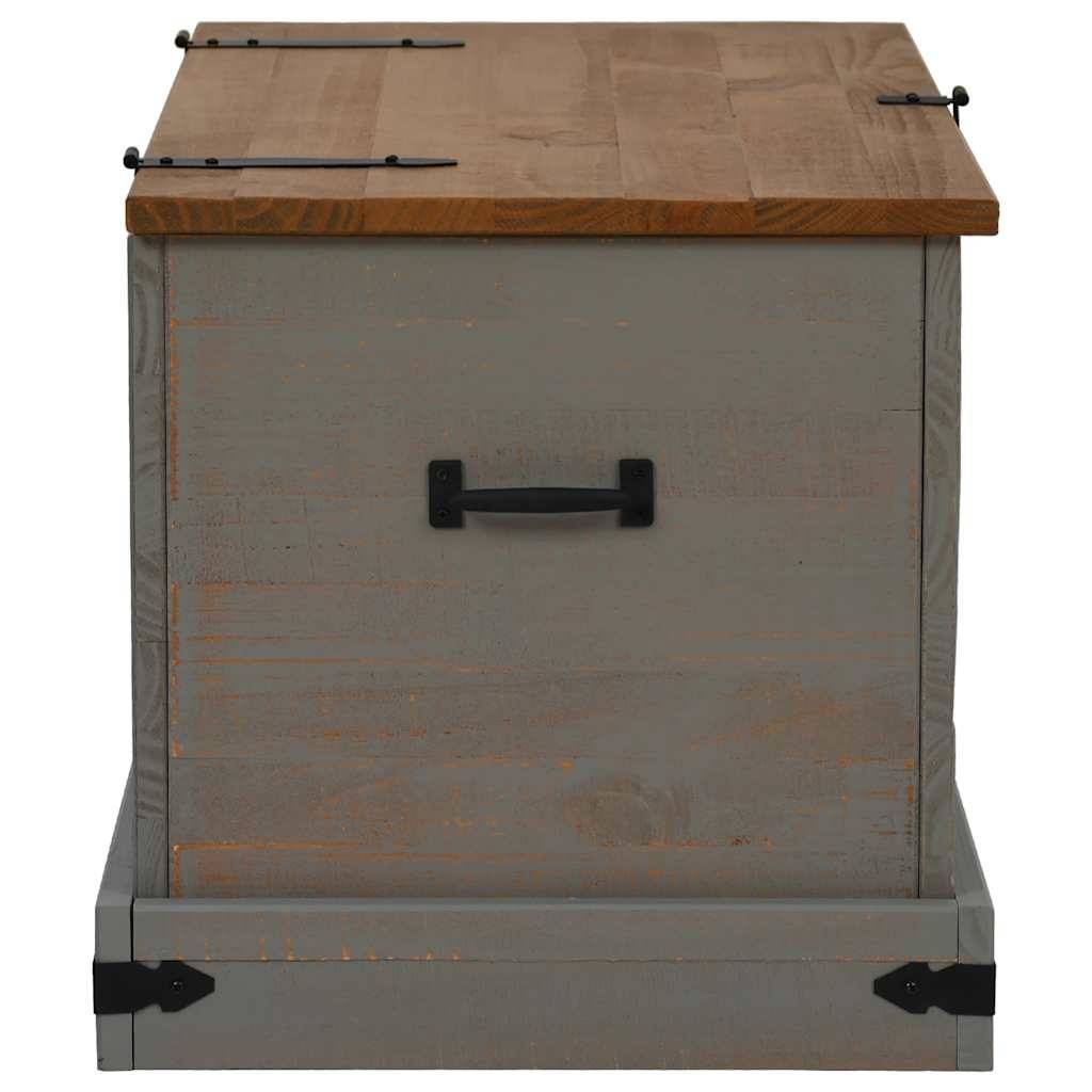 vidaXL Truhe HALDEN Grau 91x48x47 cm Massivholz Kiefer