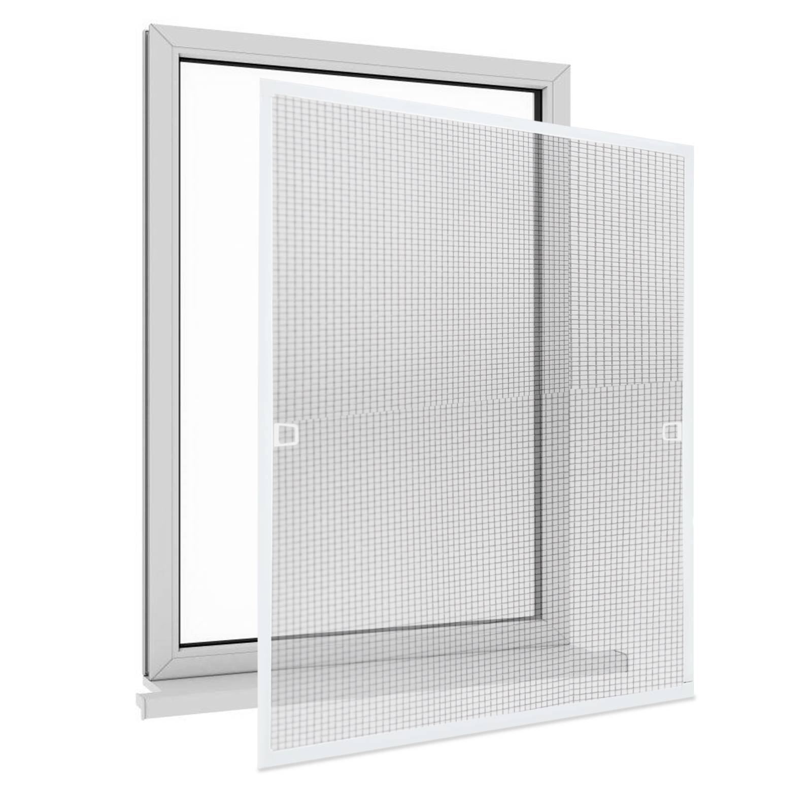 Fliegengitter Insektenschutz Fenster 100 x 120 cm Mückenschutz mit Alu-Rahmen Bausatz Mückengitter Fliegenschutz Weiß