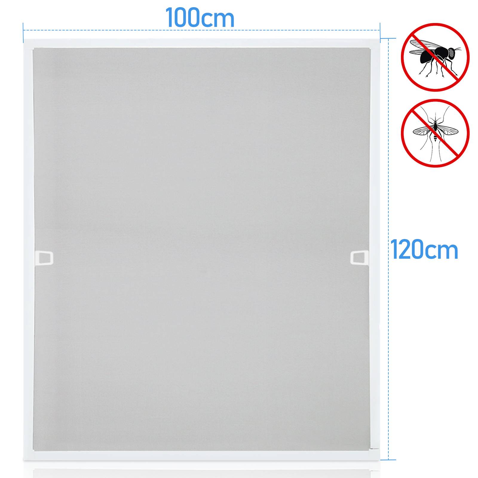 Fliegengitter Insektenschutz Fenster 100 x 120 cm Mückenschutz mit Alu-Rahmen Bausatz Mückengitter Fliegenschutz Weiß