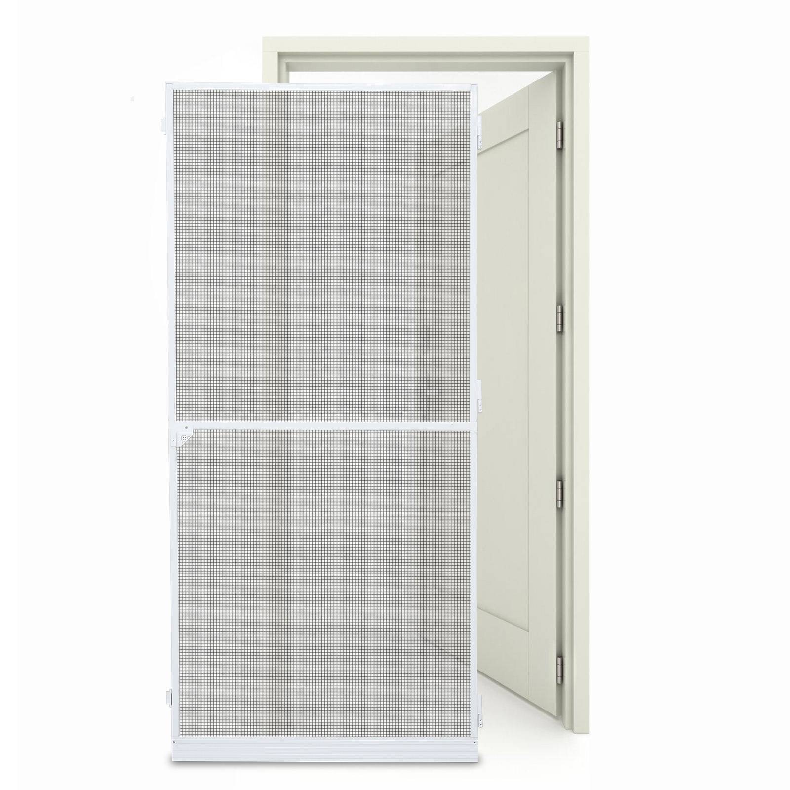 Fliegengitter Insektenschutz Tür 95x210cm Mückenschutz Mückengitter Pendeltüre mit Alu-Rahmen Weiß
