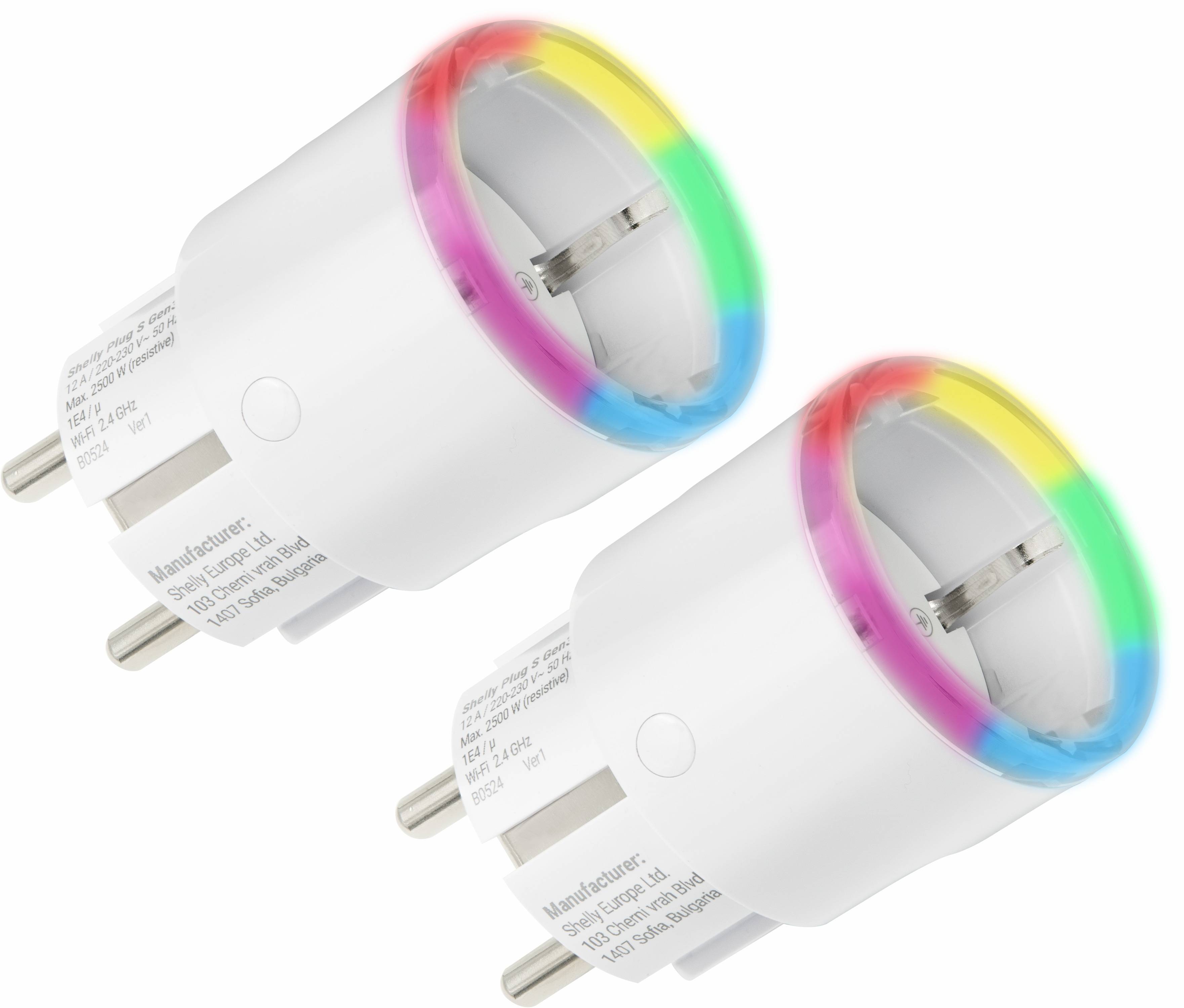 SHELLY WLAN-Steckdose Plug S Gen3, Matter, weiß, 2 Stück