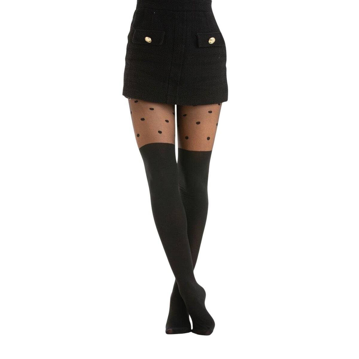 Elegante schwarze Strumpfhose für Damen 40 Den für stilvolle Outfits L/XL