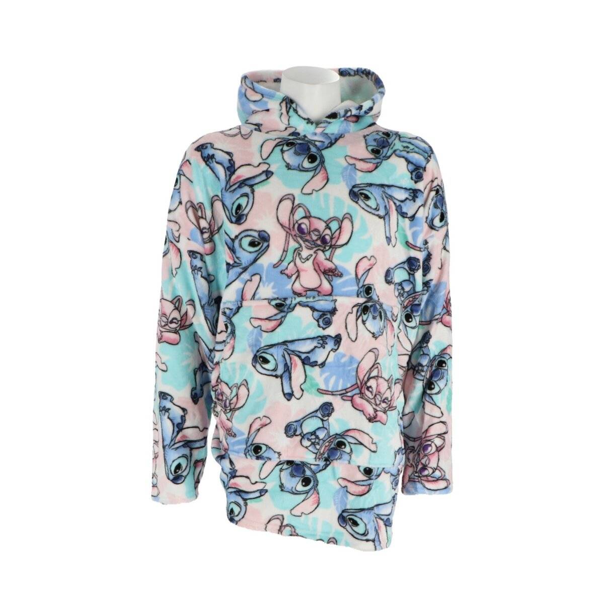 Disney Lilo & Stitch Hoodie-Decke für Erwachsene – Flauschige Kapuzendecke in Onesize Türkis