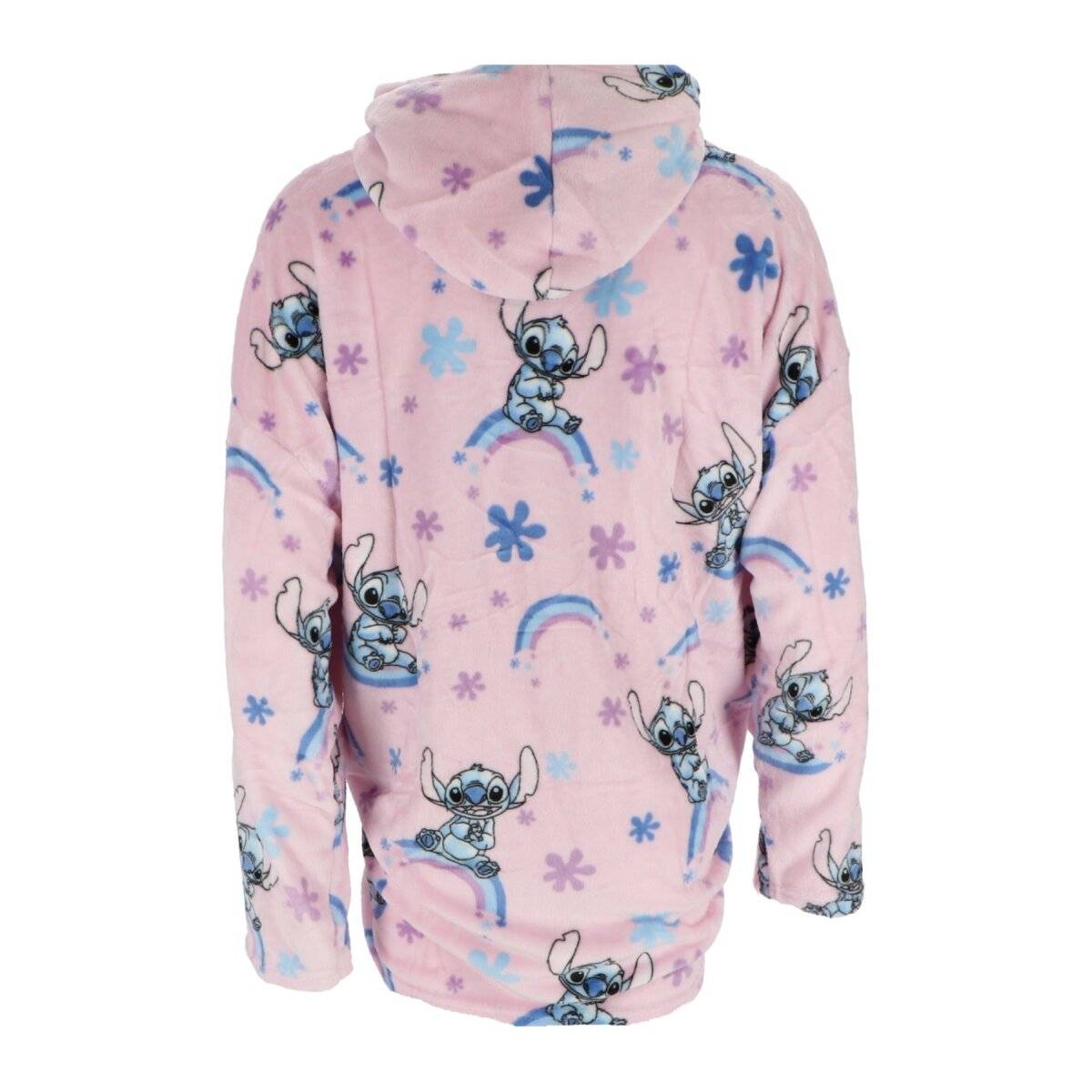 Disney Lilo & Stitch Hoodie-Decke für Erwachsene – Flauschige Kapuzendecke in Onesize Rosa