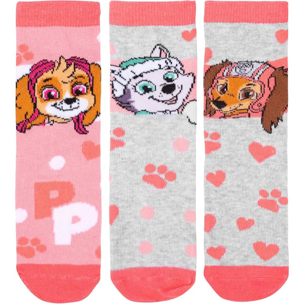 Paw Patrol Socken für Mädchen - Kinder Sneaker Söckchen (3er Pack) 27/30