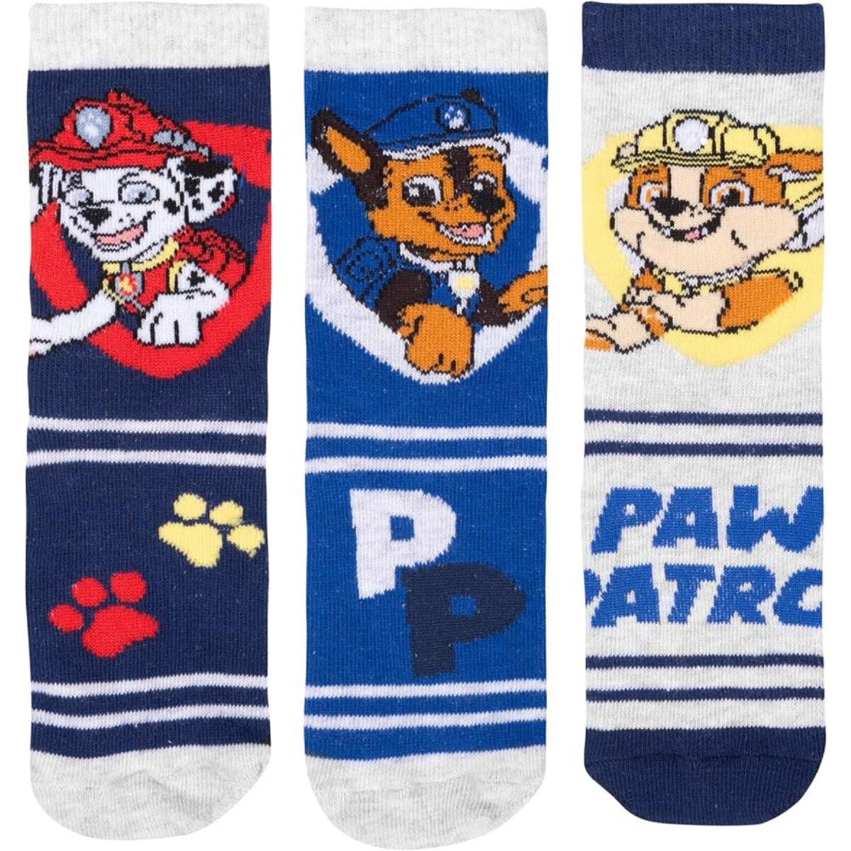 Paw Patrol Socken für Jungen - Kinder Sneaker Kindersocken Söckchen Blau (3er Pack)
