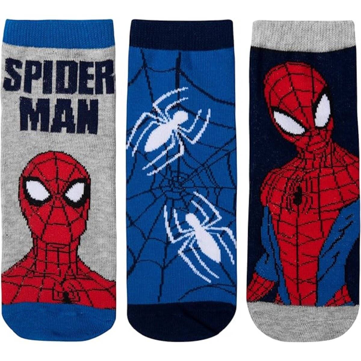 Spiderman Sneaker Kindersocken 3er Pack Bequeme Socken für Kinder 31/34
