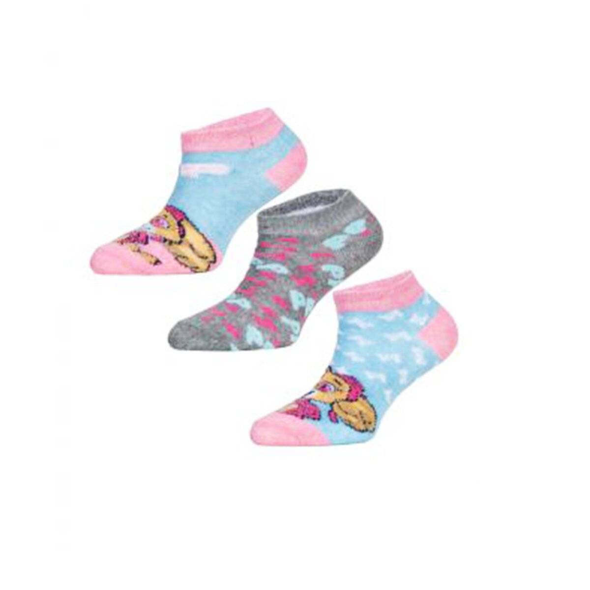 Paw Patrol Socken Set – 3 Paar Sneaker Strümpfe für Mädchen 23/26 Blau