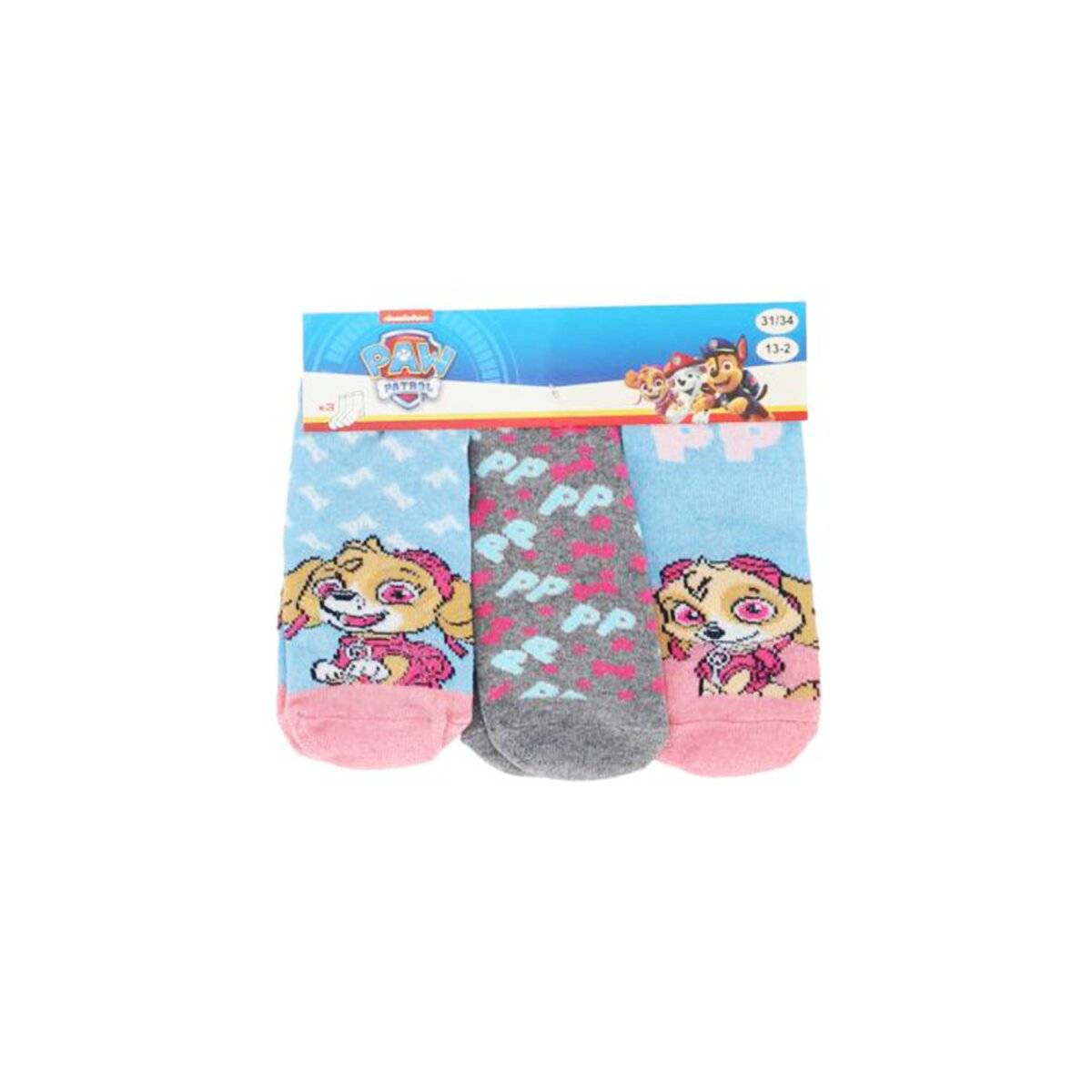 Paw Patrol Socken Set – 3 Paar Sneaker Strümpfe für Mädchen 23/26 Blau