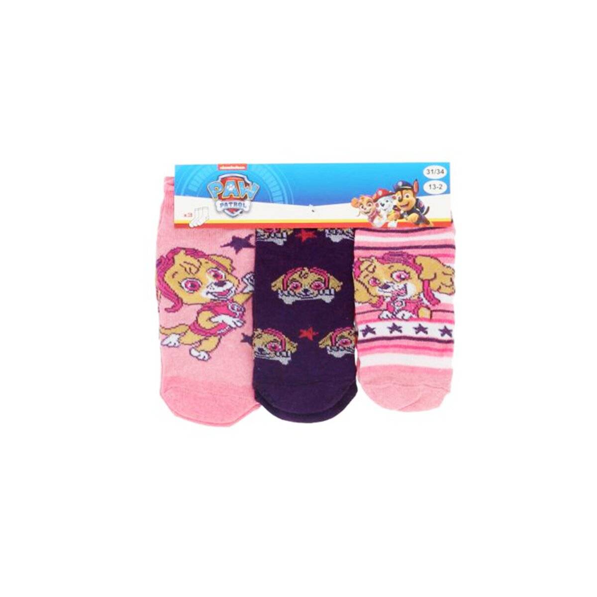 Paw Patrol Socken Set – 3 Paar Sneaker Strümpfe für Mädchen 23/26 Rosa
