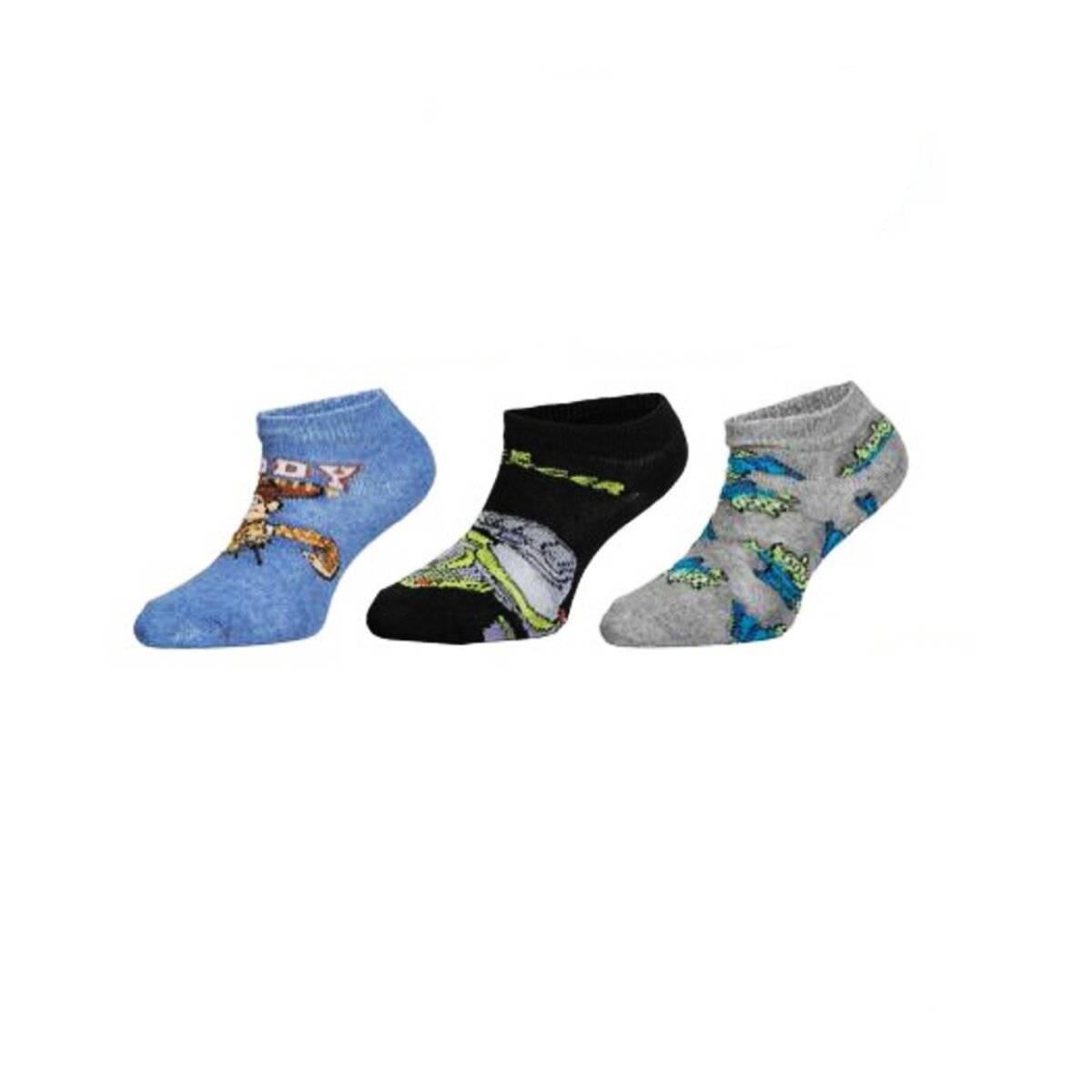 Toy Story Sneaker-Socken Set Strümpfe für Kinder (3 Paar) Blau/Grau/Schwarz 23/26