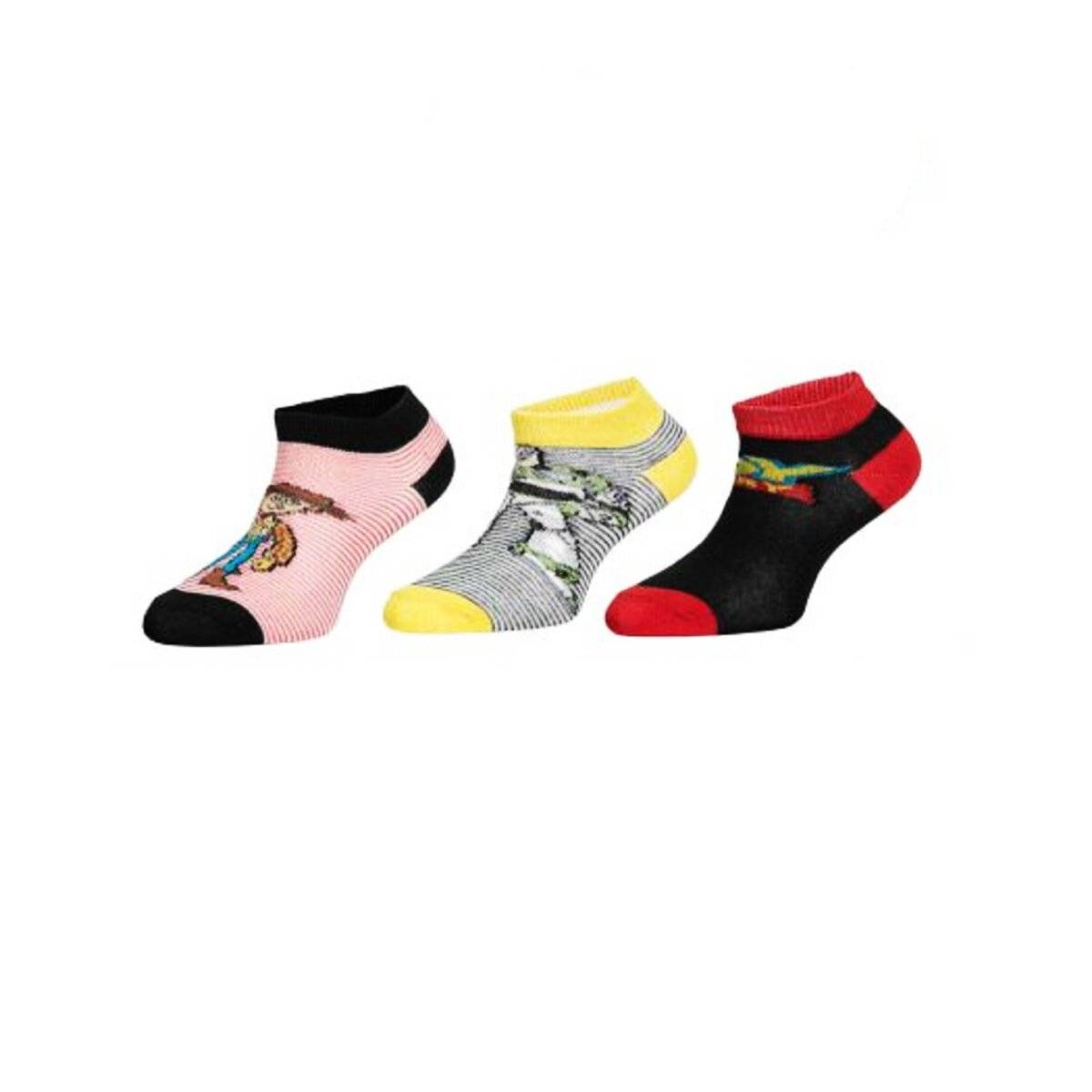 Toy Story Sneaker-Socken Set Strümpfe für Kinder (3 Paar) Rot/Gelb/Schwarz 27/30