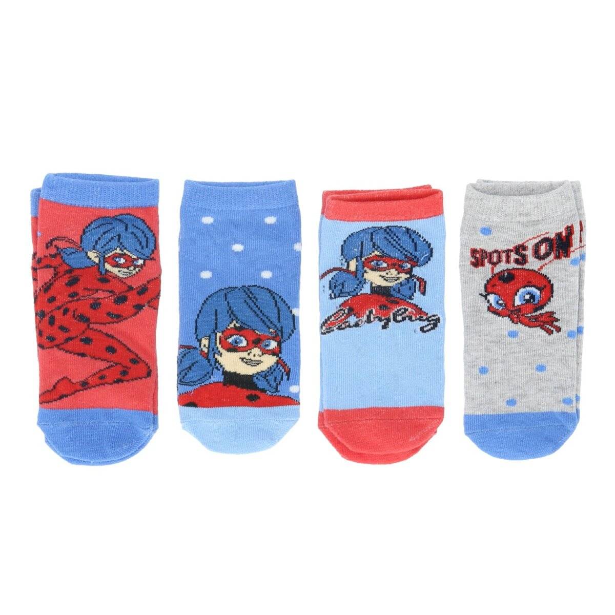 Miraculous Ladybug Socken 4er Pack Sneaker Strümpfe für Kinder 27/30