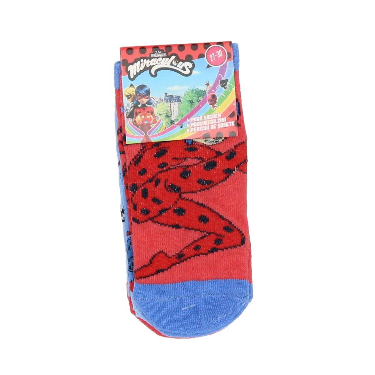 Miraculous Ladybug Socken 4er Pack Sneaker Strümpfe für Kinder 27/30