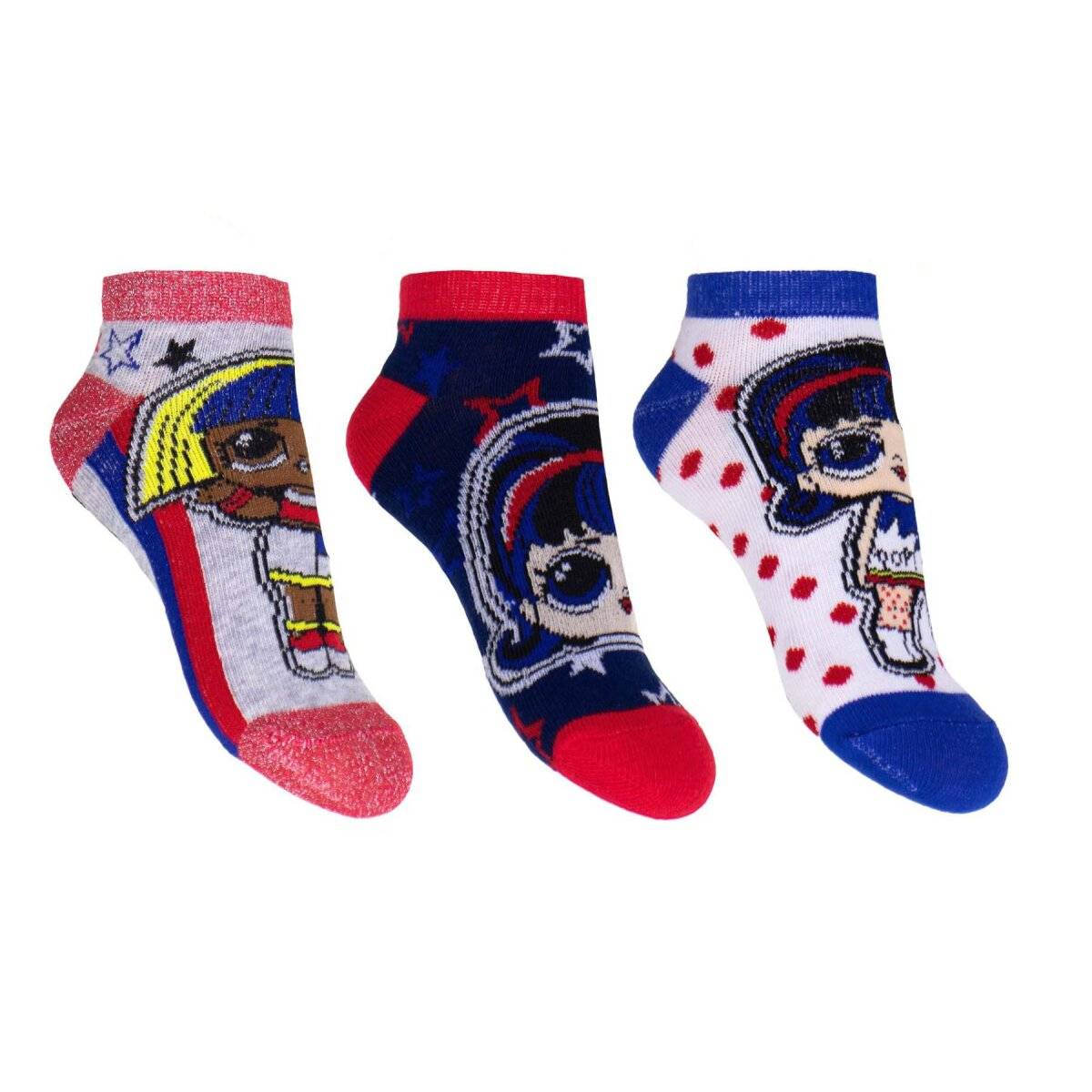 LOL Surprise Socken 3er Pack Sneaker Strümpfe für Mädchen 23/26 Farbe 2