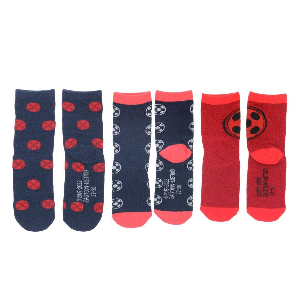 Miraculous Ladybug Socken für Kinder – 3-Pack Sneaker Söckchen 27/30