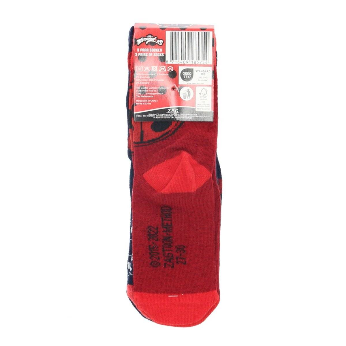 Miraculous Ladybug Socken für Kinder – 3-Pack Sneaker Söckchen 27/30