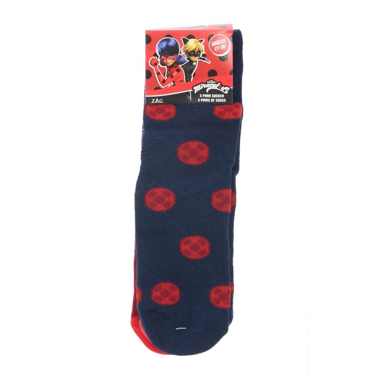 Miraculous Ladybug Socken für Kinder – 3-Pack Sneaker Söckchen 27/30