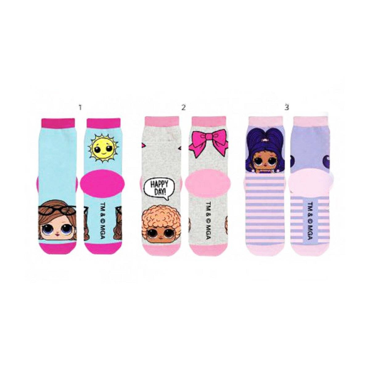 LOL Surprise Kinder Socken 3er Pack Sneaker Strümpfe 23/26 Farbe 2