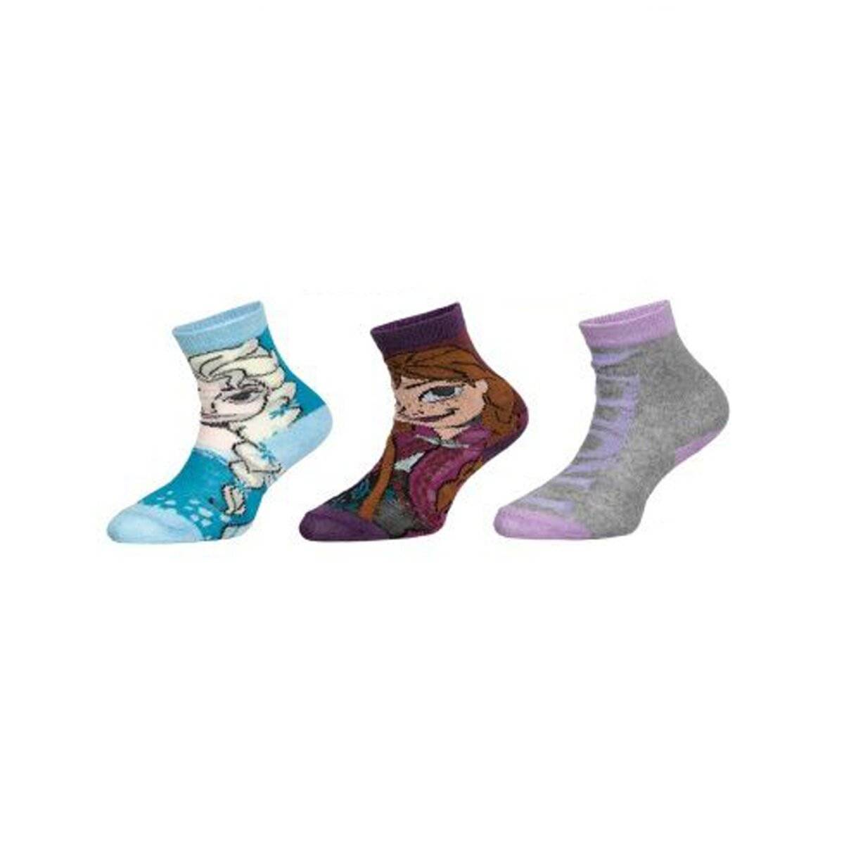 Disney Frozen Socken 3er-Pack – Winterliche Söckchen & Strümpfe für Kinder 23/26 Farbe 1