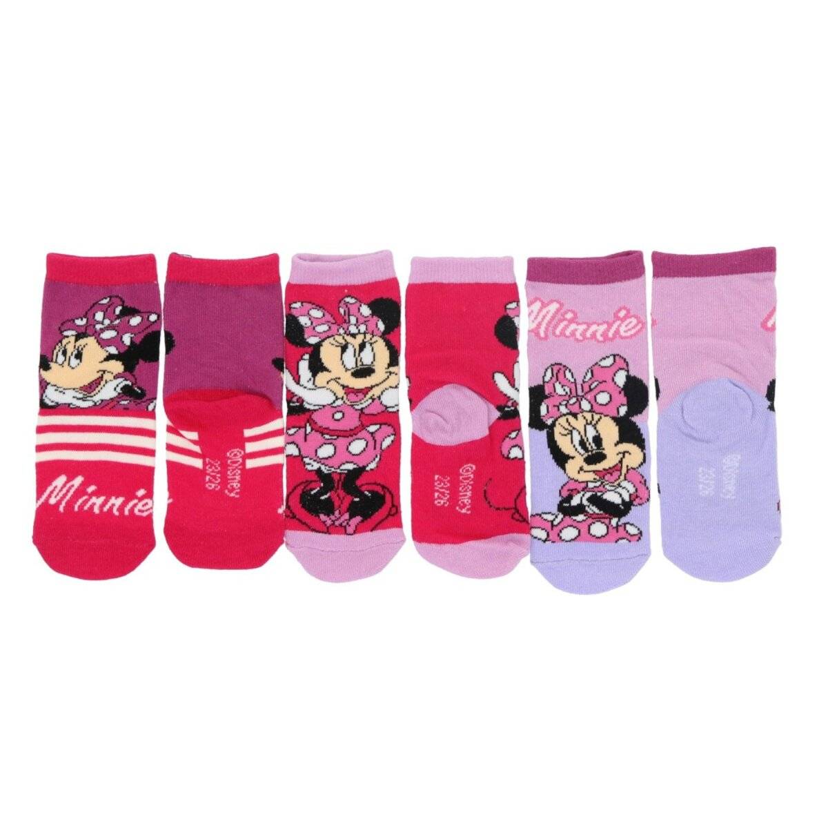 Disney Minnie Mouse Socken 3er-Pack Süße Söckchen 23/26