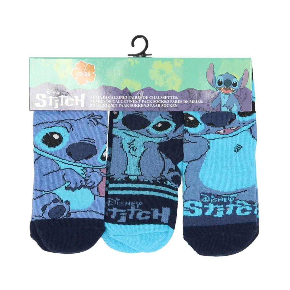 Lilo & Stitch 3er-Pack Socken Strümpfe & Söckchen mit Spaßdesign 23/26