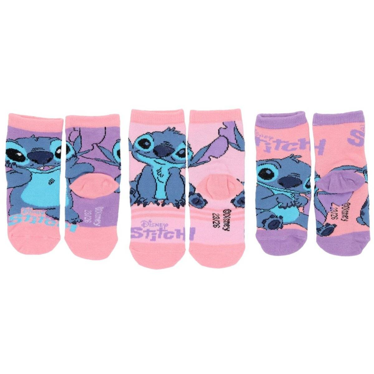 Lilo & Stitch 3er-Pack Socken – Disney Kinder Strümpfe & Söckchen 23/26