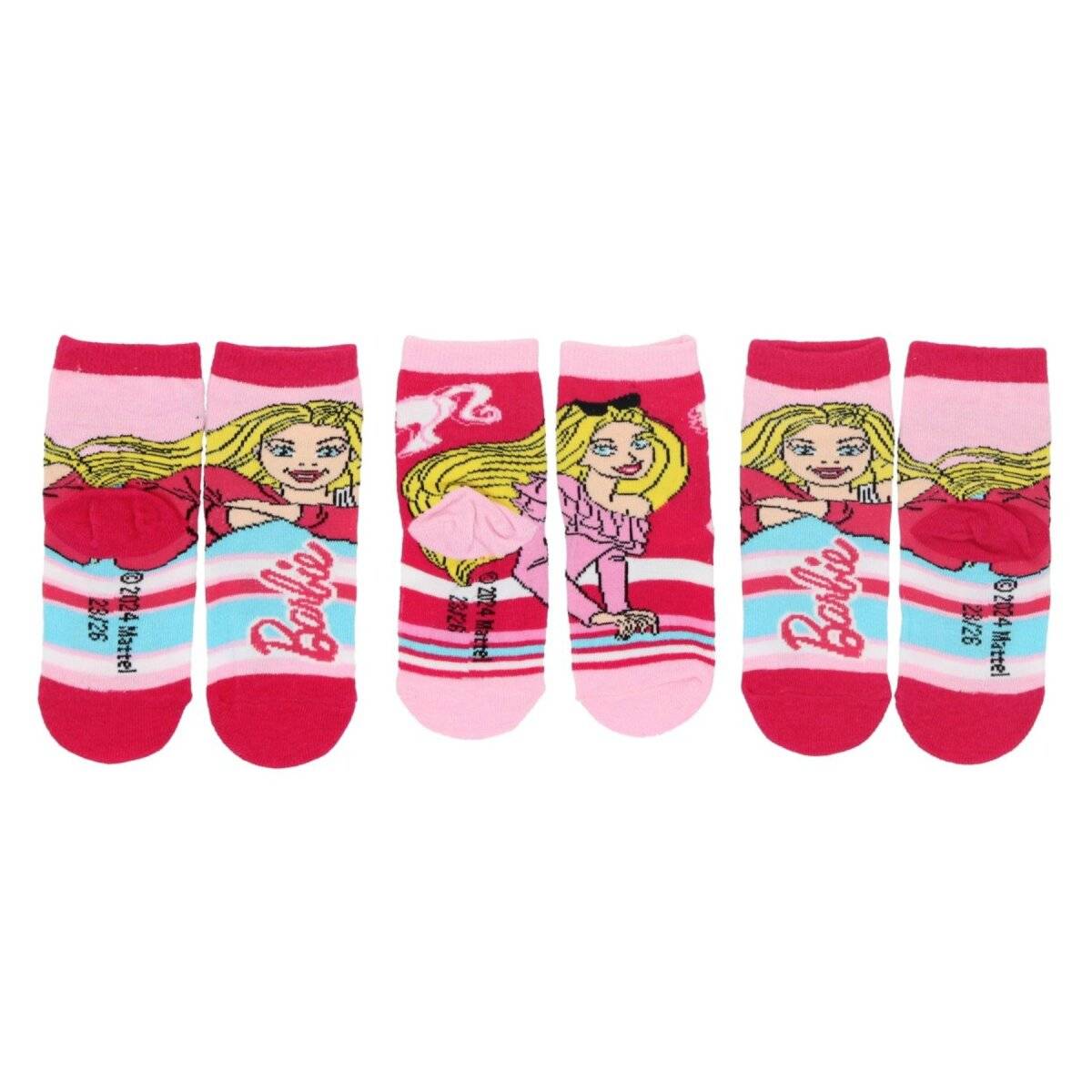 Barbie Kinder Socken – 3er-Pack Söckchen für kleine Fashionistas 23/26
