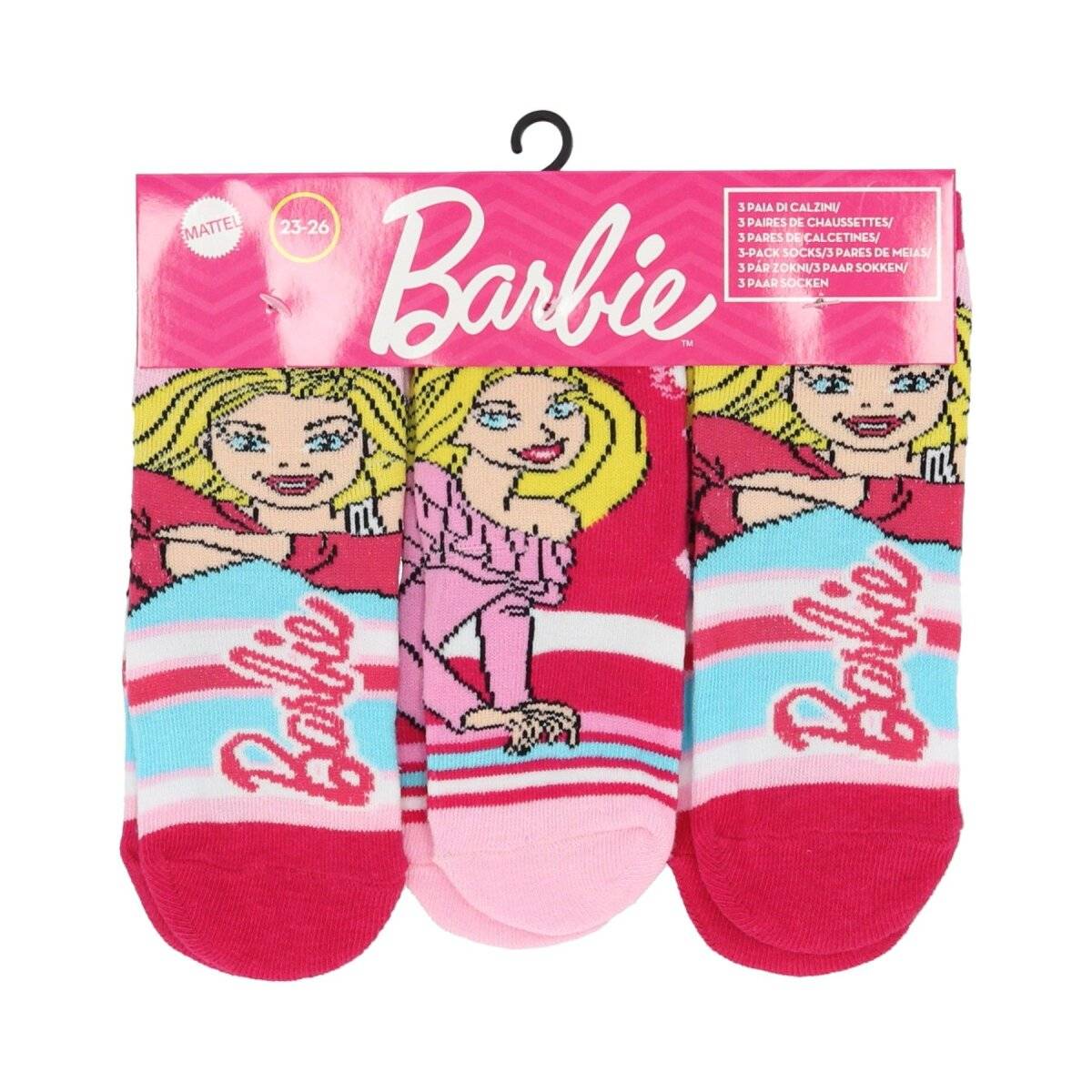 Barbie Kinder Socken – 3er-Pack Söckchen für kleine Fashionistas 23/26