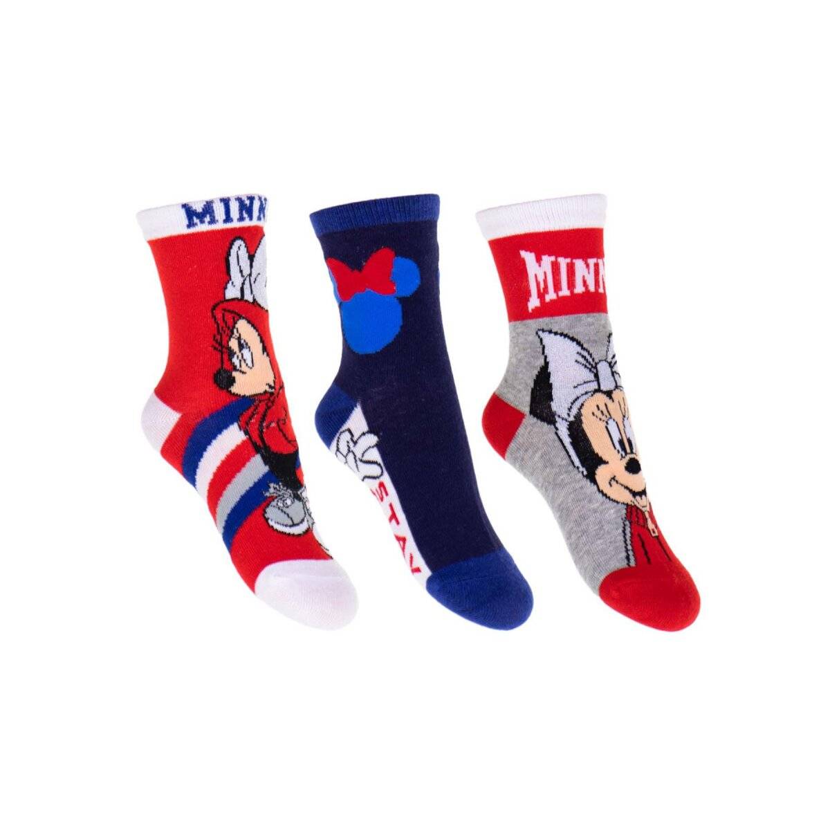 Disney Minnie Mouse Kinder Söckchen 3er Pack bunte Sneaker Socken 23/26 Farbe 1