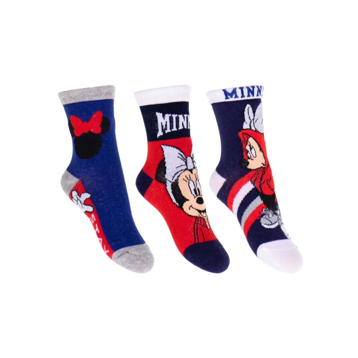 Disney Minnie Mouse Kinder Söckchen 3er Pack bunte Sneaker Socken 23/26 Farbe 2