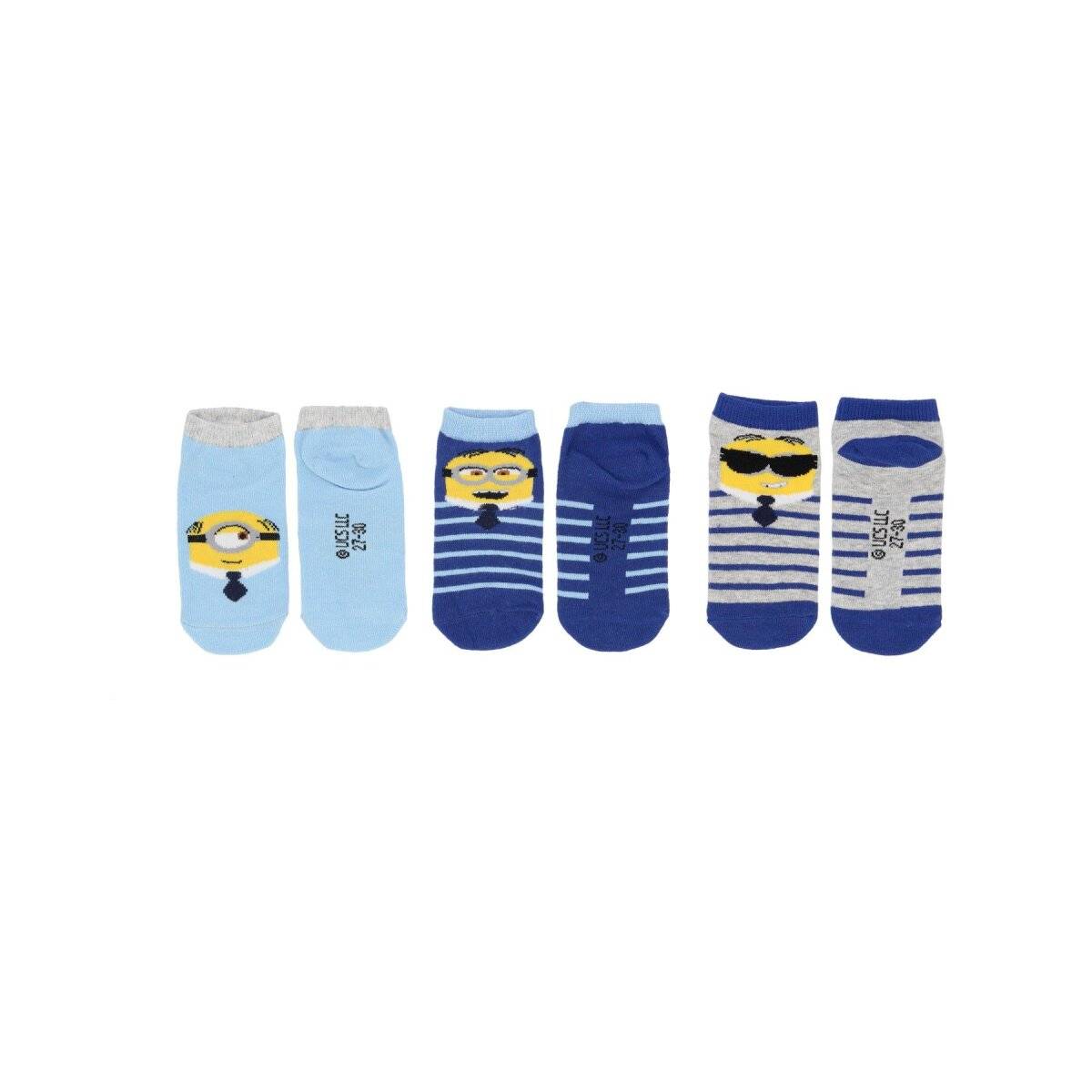 Minions 3er-Pack Sneakersocken  Bequeme und coole Kindersocken für jeden Tag 27/30
