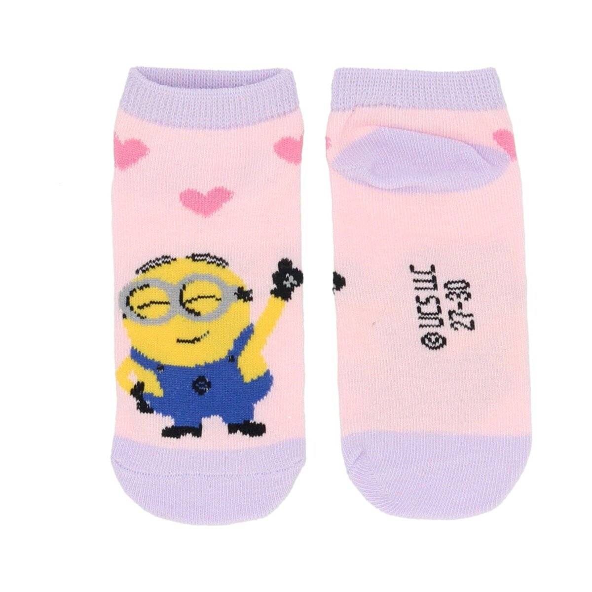 Minions Sneakersocken im 3er-Pack  Komfortable Kindersocken mit lustigem Design 27/30