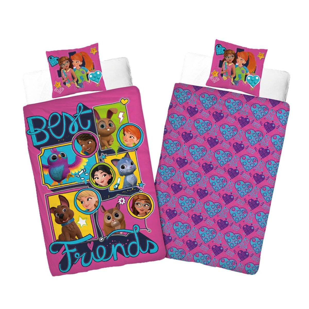 LEGO Bettwäsche-Set aus 100% Baumwolle – Bettbezug 140x200 cm & Kissenbezug 60x70 cm