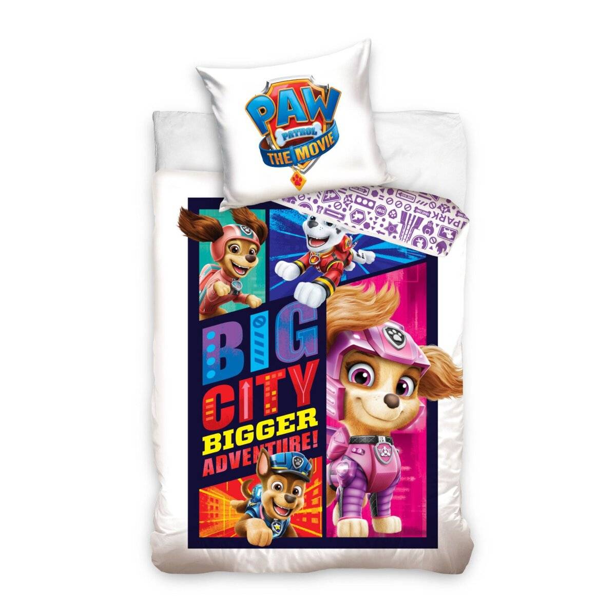 Paw Patrol Kinderbettwäsche Set aus Baumwolle – 140cm x 200cm Bettbezug und 60cm x 70cm Kissenbezug