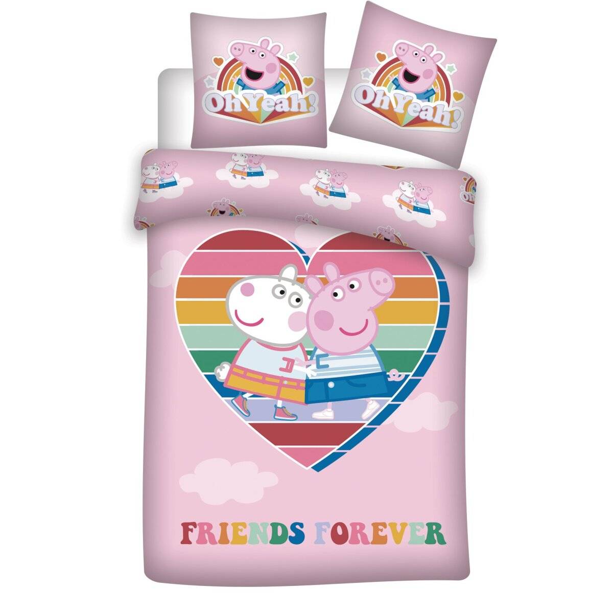 Peppa Pig Kinderbettwäsche Set – Kuscheliger Bettbezug 140x200 cm & Kissenbezug 63x63 cm