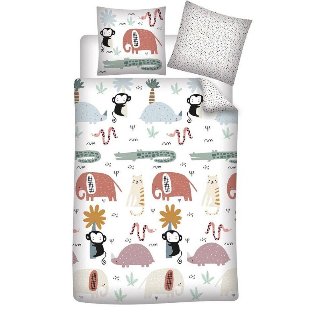 Kinder-Bettwäsche Set mit Tierdesigns – Baumwolle 140x200 cm Bettbezug & Kissenbezug 65x65 cm