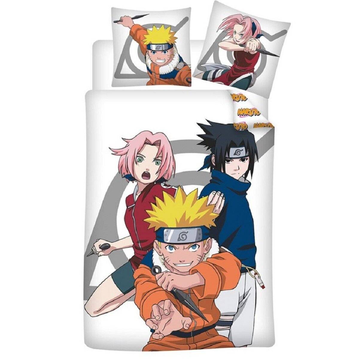 Naruto Kinder-Bettwäsche Set – Bettbezug 140x200 cm & Kissenbezug 65x65 cm