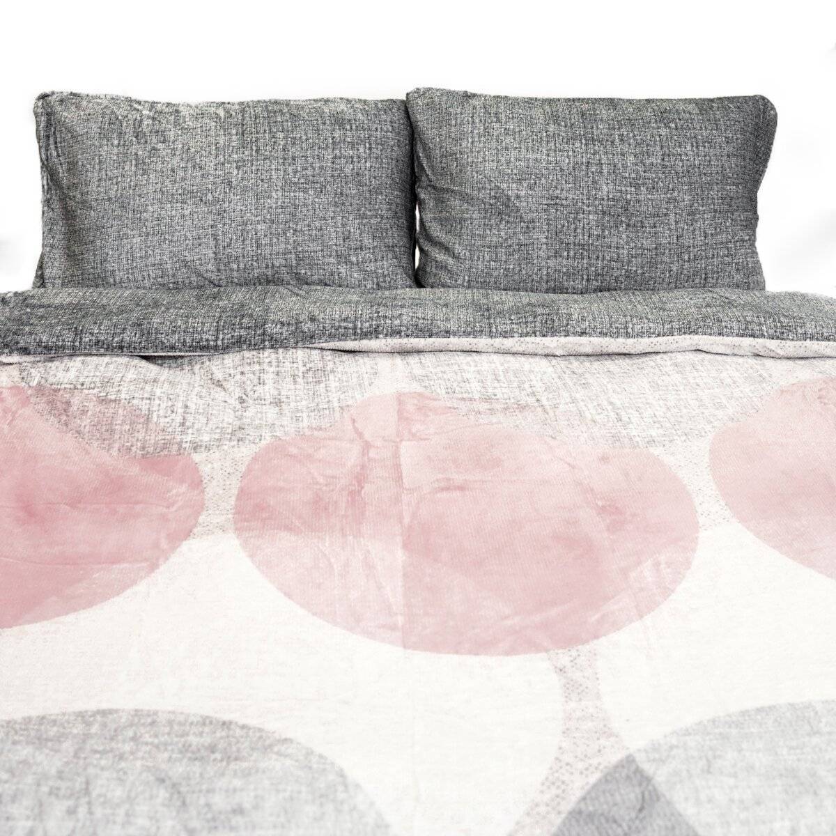 Plüschbettwäsche mit Kreisstruktur, moderne Wendebettwäsche mit Reißverschluss 240x220 cm