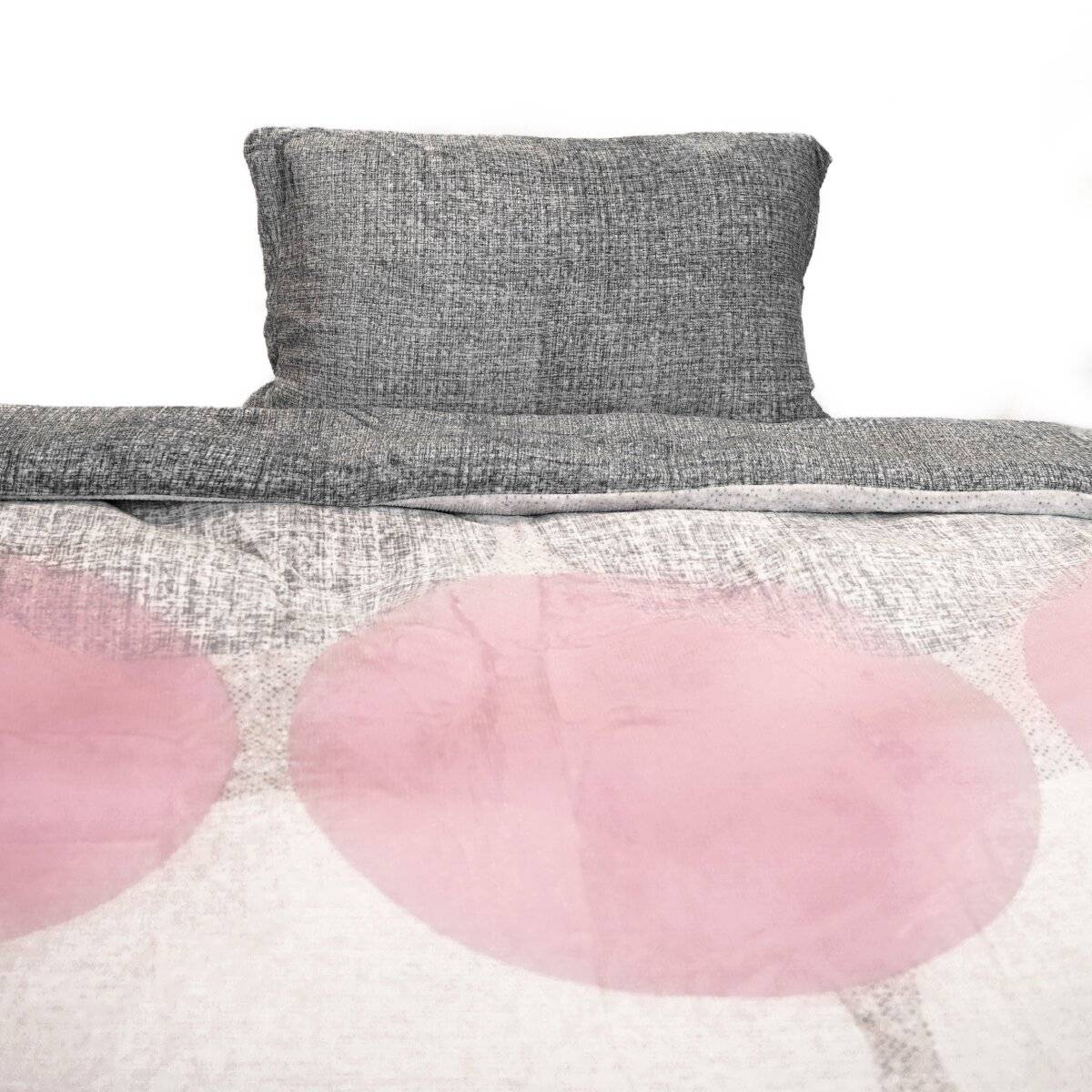 Plüschbettwäsche mit Kreisstruktur, moderne Wendebettwäsche mit Reißverschluss 240x220 cm