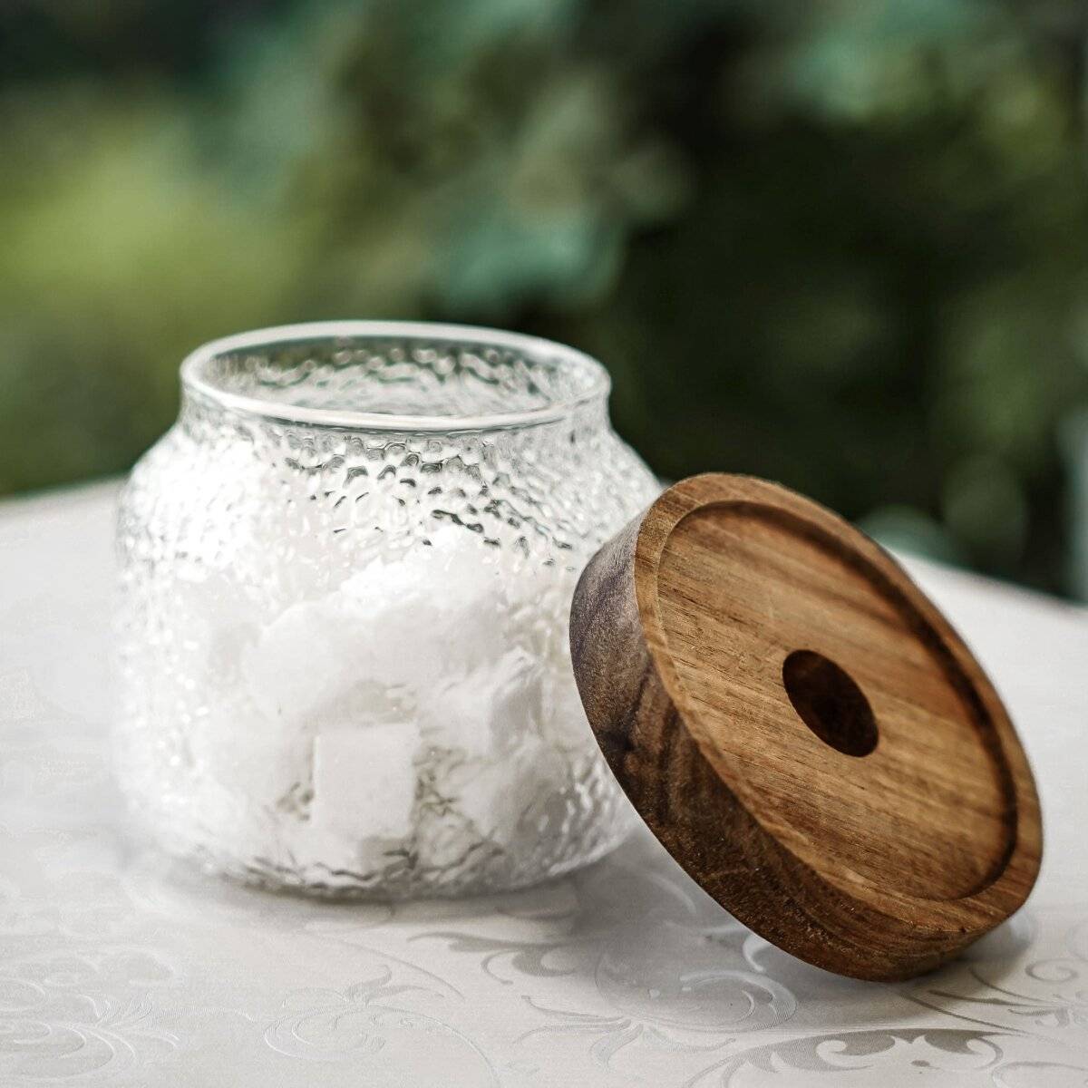 3er Set Vorratsbehälter aus Borosilikatglas mit luftdichtem Holzdeckel