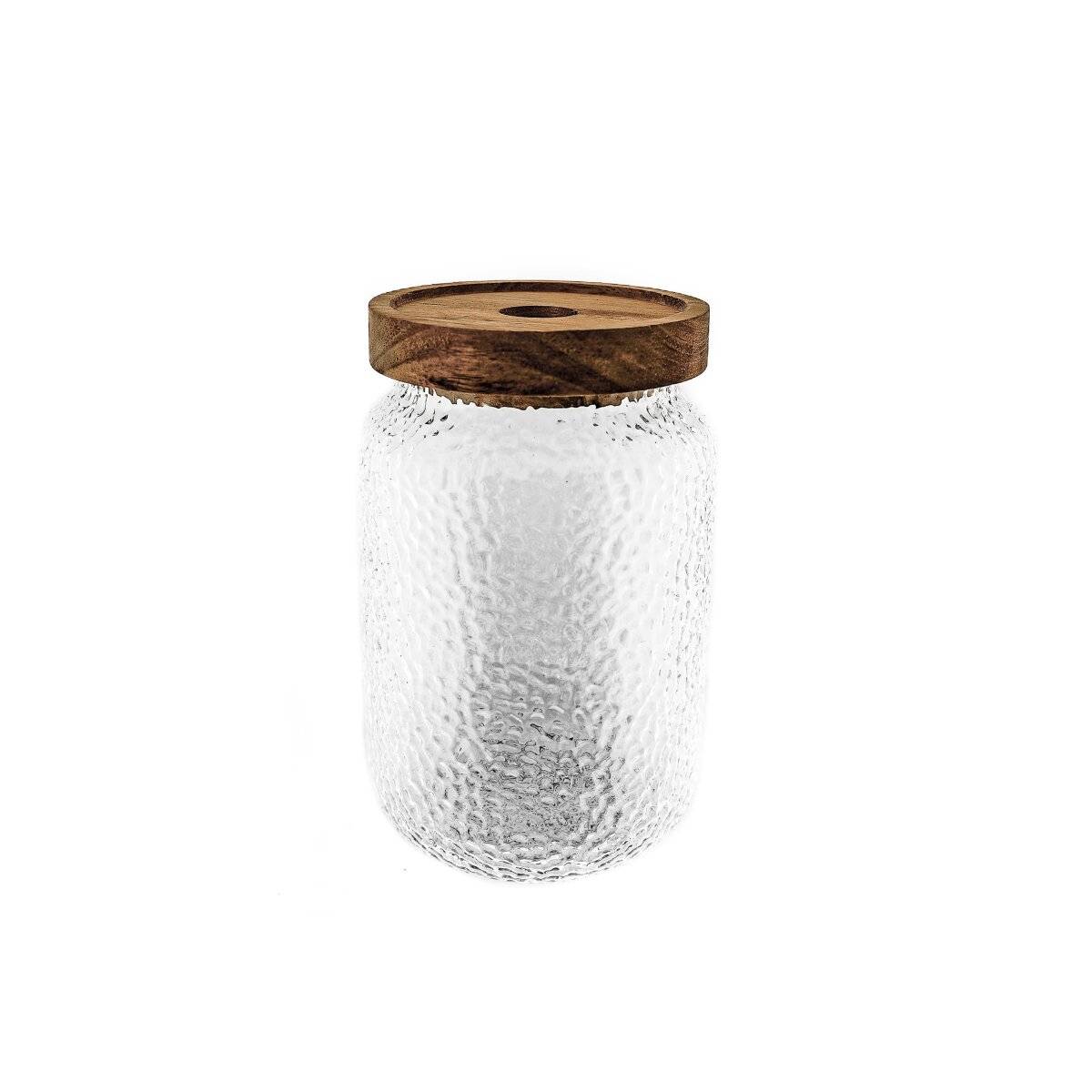 3er Set Vorratsbehälter aus Borosilikatglas mit luftdichtem Holzdeckel