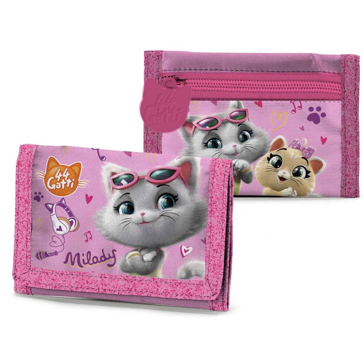 44 Cats Brieftasche für Kinder  Niedliche Geldbörse im Katzen-Design für Alltag