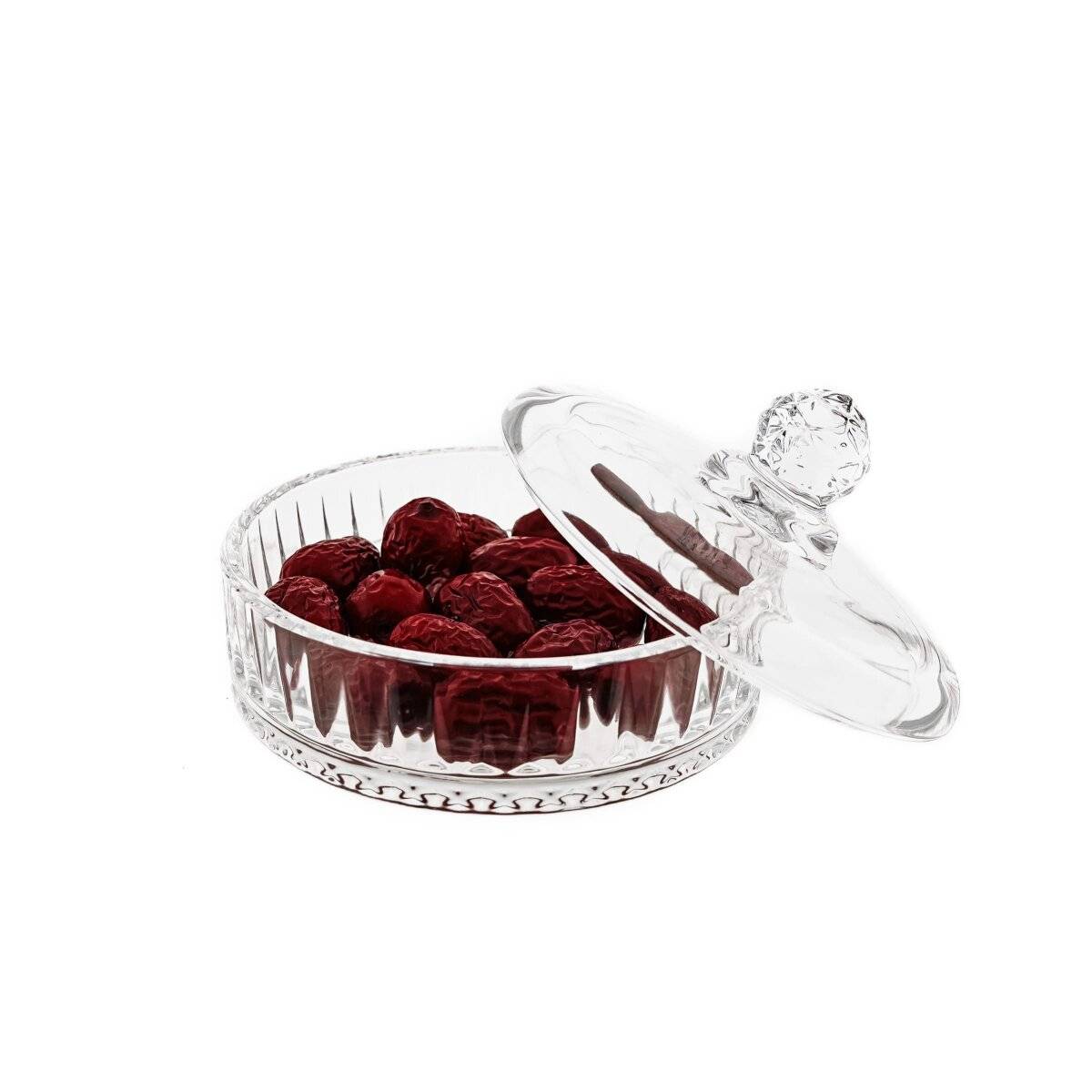 Hochwertige Glasschale mit Deckel - elegantes Design ideal zum Servieren