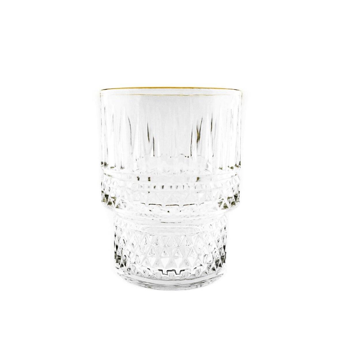 Elegante Gläser 6-teilig mit Goldumrandung & Rifflemuster 175ml transparent