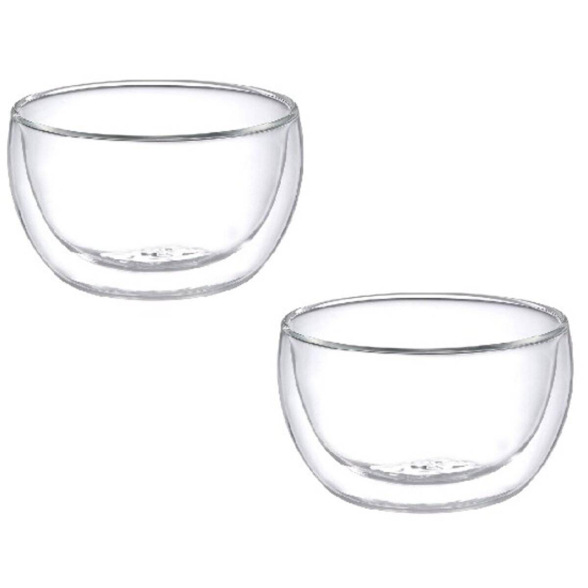 2-teiliges doppelwandiges Glasschalen-Set 310ml  Stilvoll und vielseitig Transparent