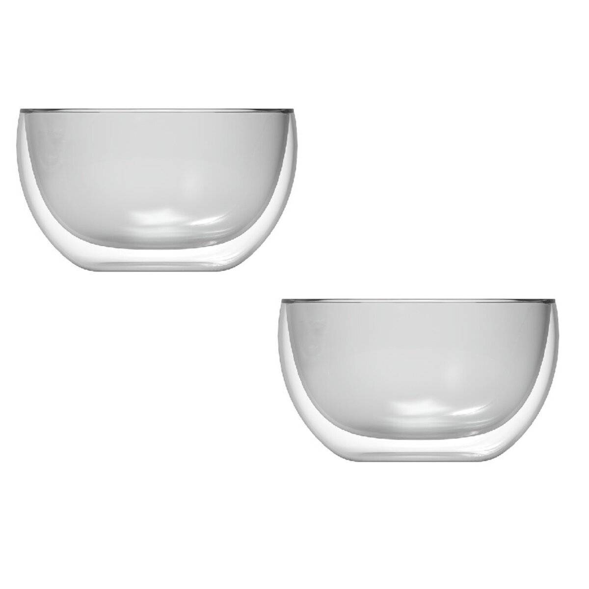 2-teiliges doppelwandiges Glasschalen-Set 310ml  Stilvoll und vielseitig Anthrazit