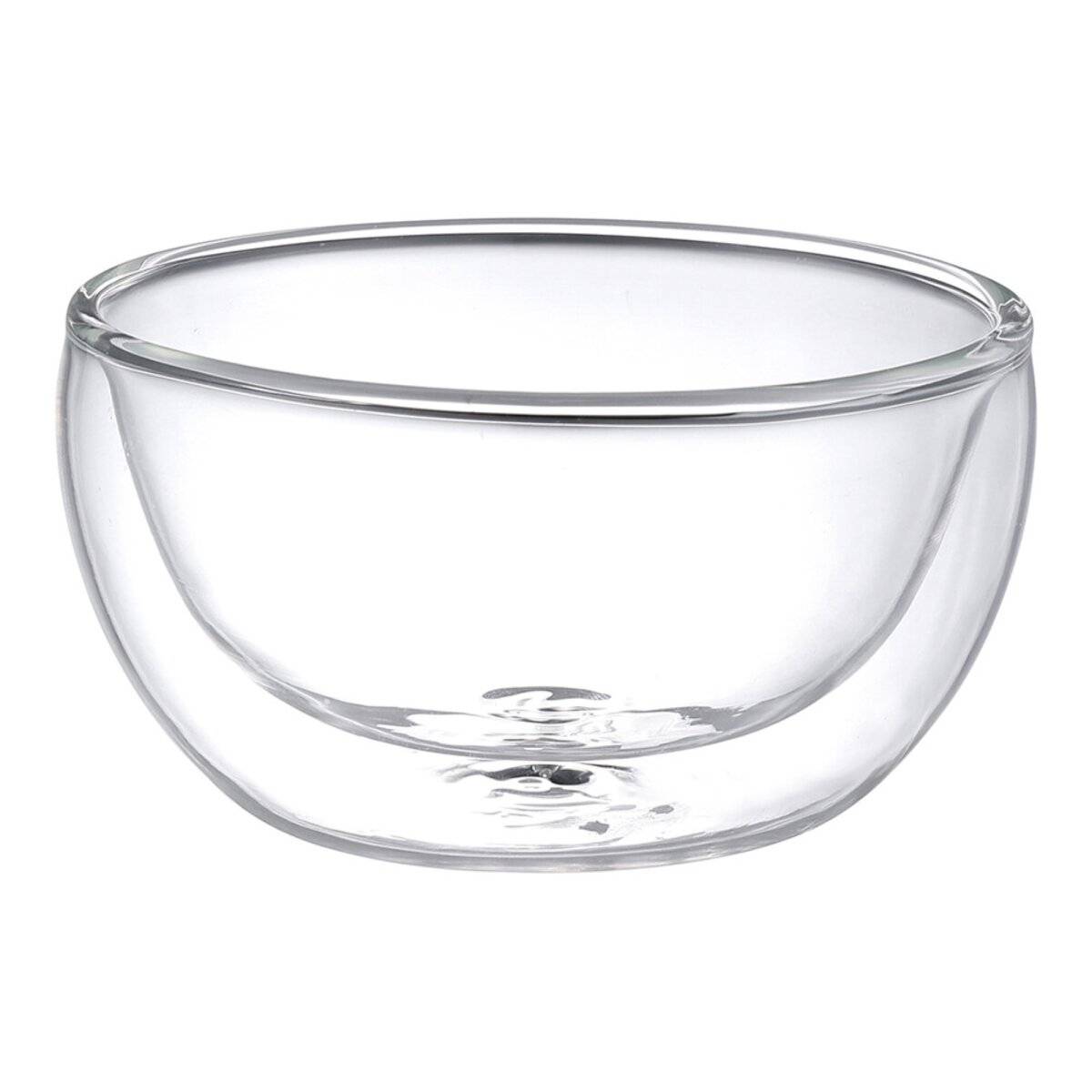 2er Set doppelwandige Glasschalen 220ml  Perfekte Eleganz für Ihre Desserts Transparent